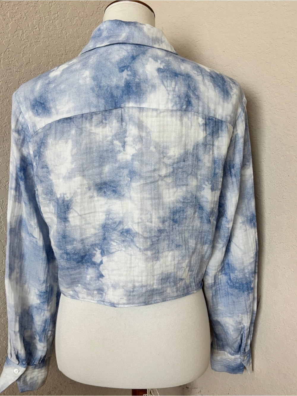 Jonathan Simkhai Swim Beachy 100% Cotton Anabella Top Coverup Sky Tie Dye Sz M - Picture 6 of 7
